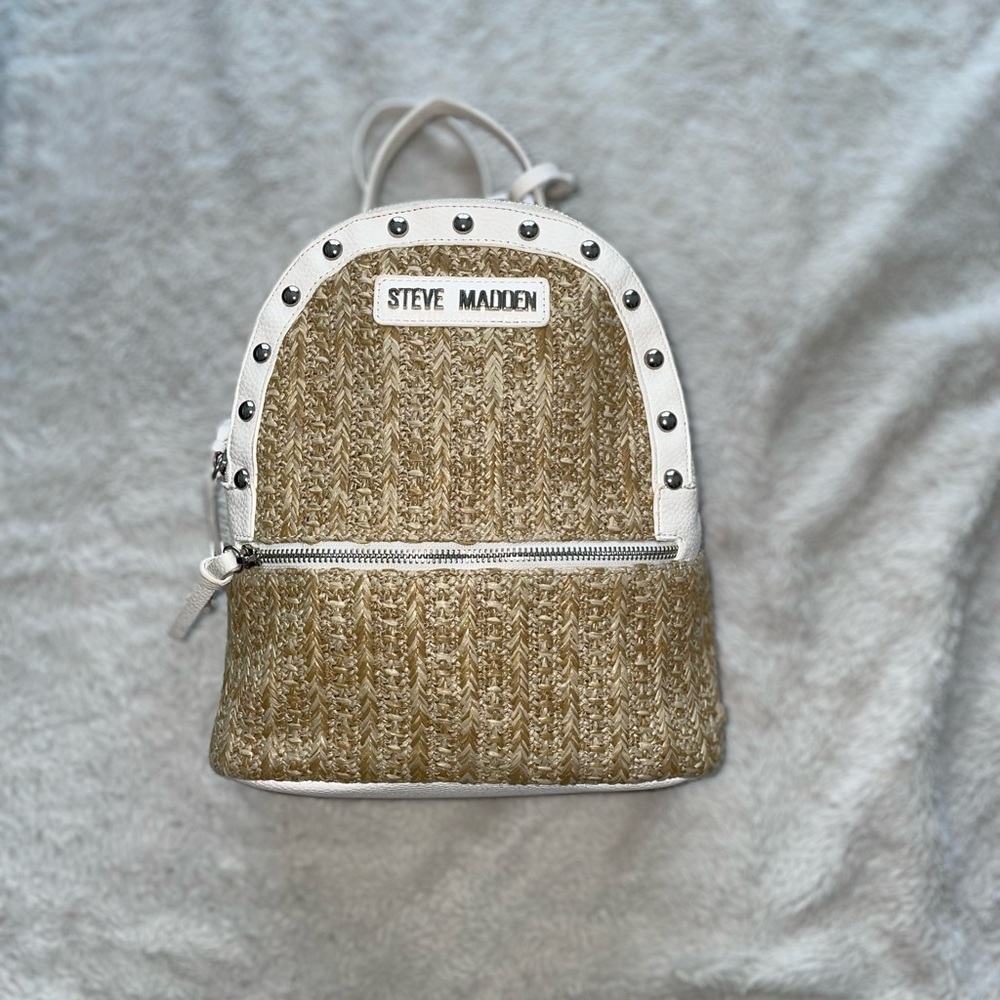 Steve Madden mini wickerstraw backpack!!!